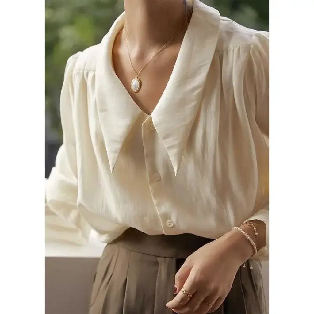 Victorian Chiffon Puff Sleeve Blouse - Women’s Clothing & Accessories - Blouses - 1