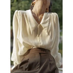 Victorian Chiffon Puff Sleeve Blouse - Women’s Clothing & Accessories - Blouses - 2