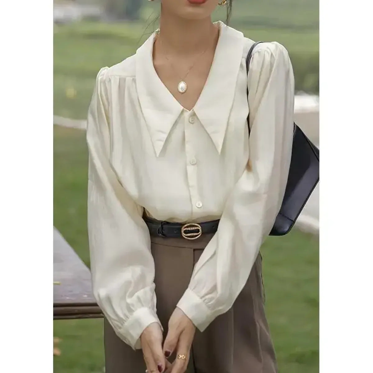 Victorian Chiffon Puff Sleeve Blouse - Women’s Clothing & Accessories - Blouses - 4