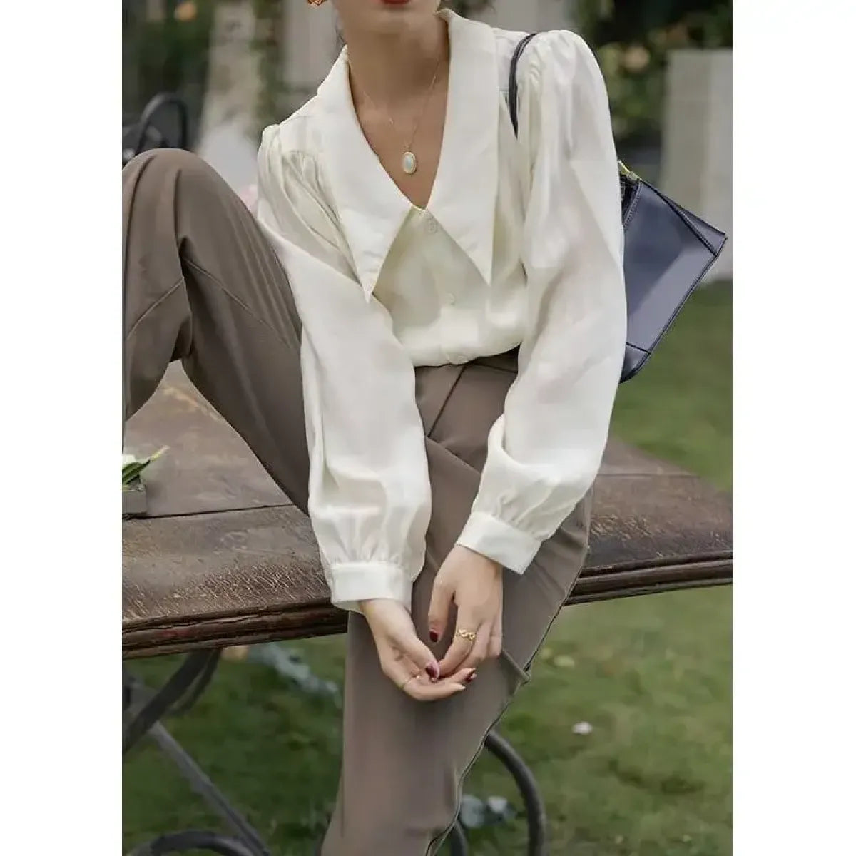 Victorian Chiffon Puff Sleeve Blouse - Women’s Clothing & Accessories - Blouses - 5