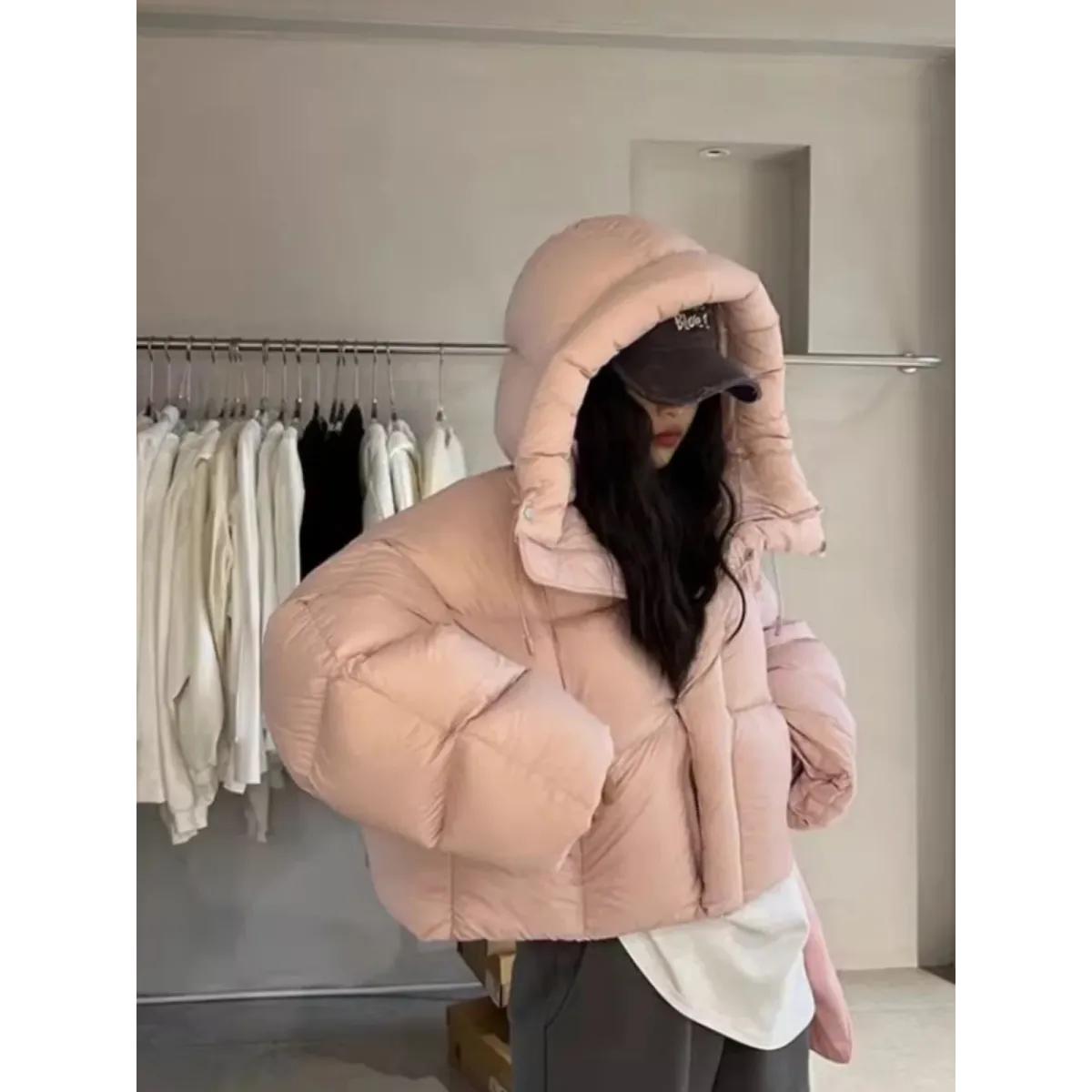 Korean Style Puffer Jacket with Hood - Jackets & Coats - Jacket - 3