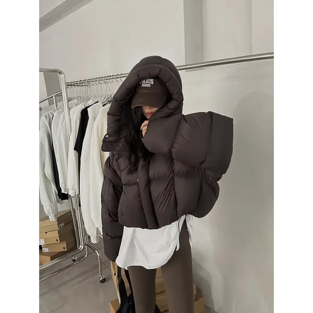 Korean Style Puffer Jacket with Hood - Jackets & Coats - Jacket - 9