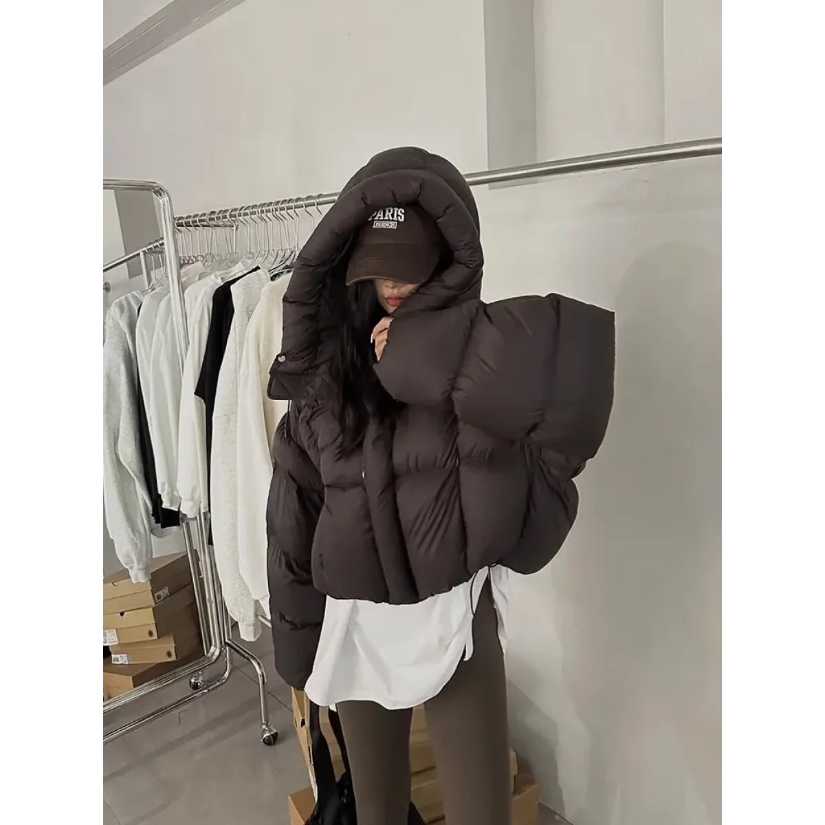 Korean Style Puffer Jacket with Hood - Jackets & Coats - Jacket - 9