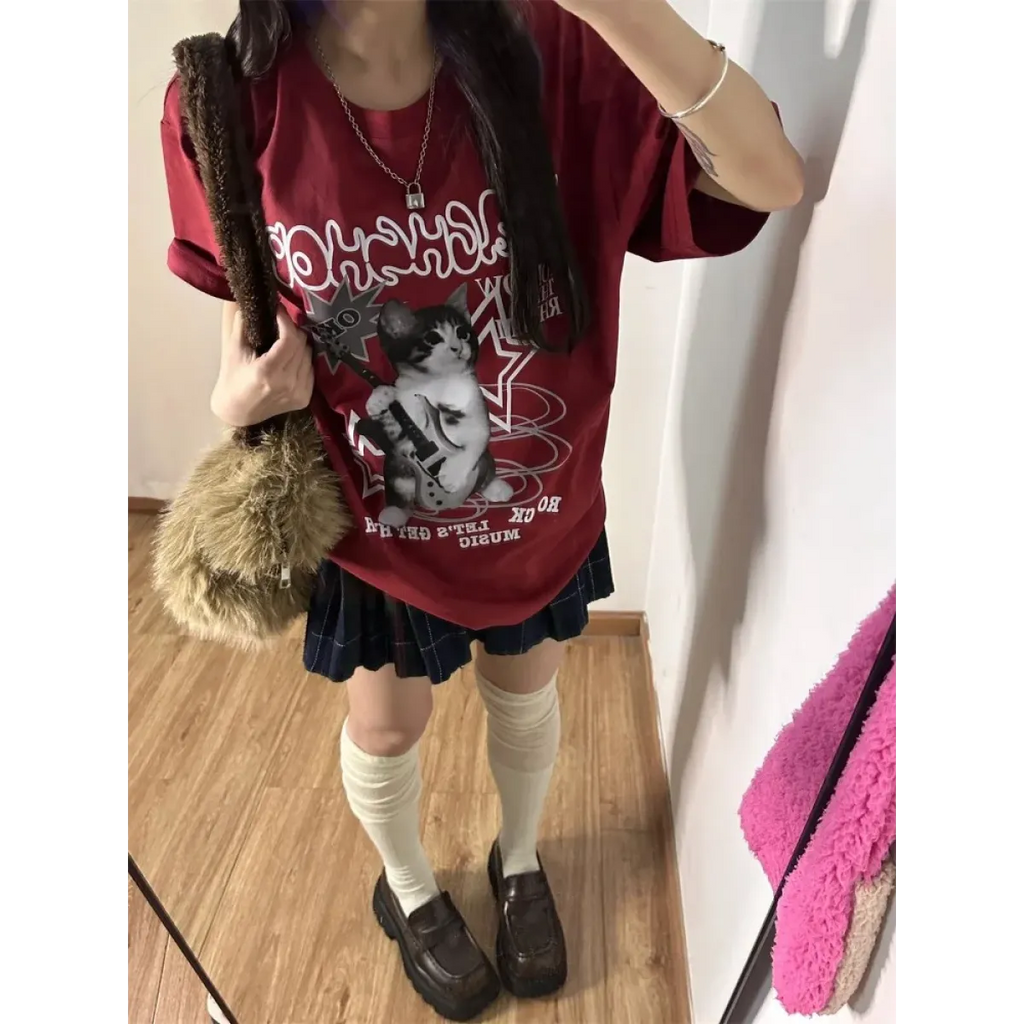 Harajuku Punk Cat Print T-Shirt - T-Shirts - T-Shirts - 3