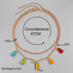 Punk Gummy Bear Crystal Choker - Colorful Metal Multi-layer Necklace - Best Sellers - 6