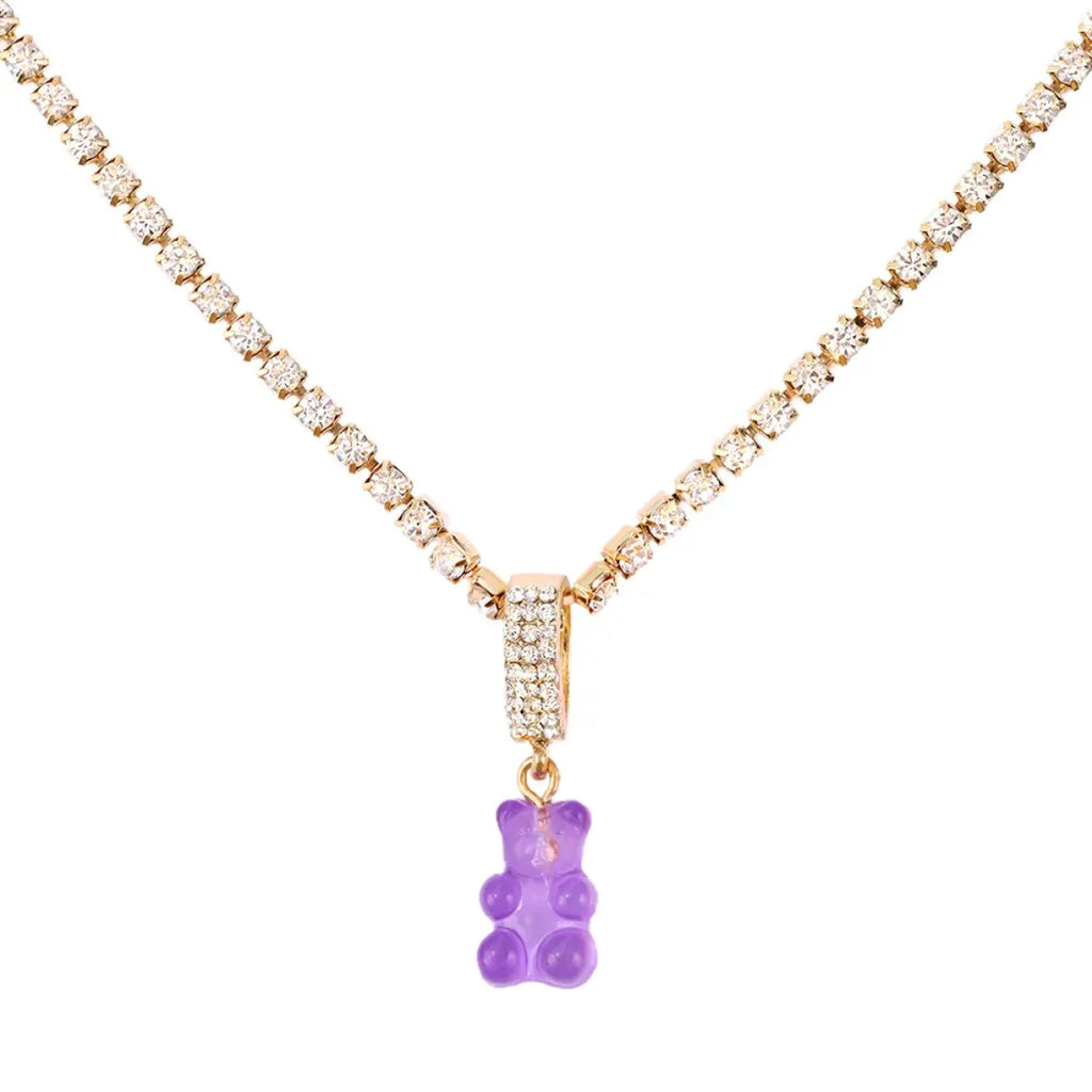 Punk Gummy Bear Crystal Choker - Colorful Metal Multi-layer Necklace - Best Sellers - 12