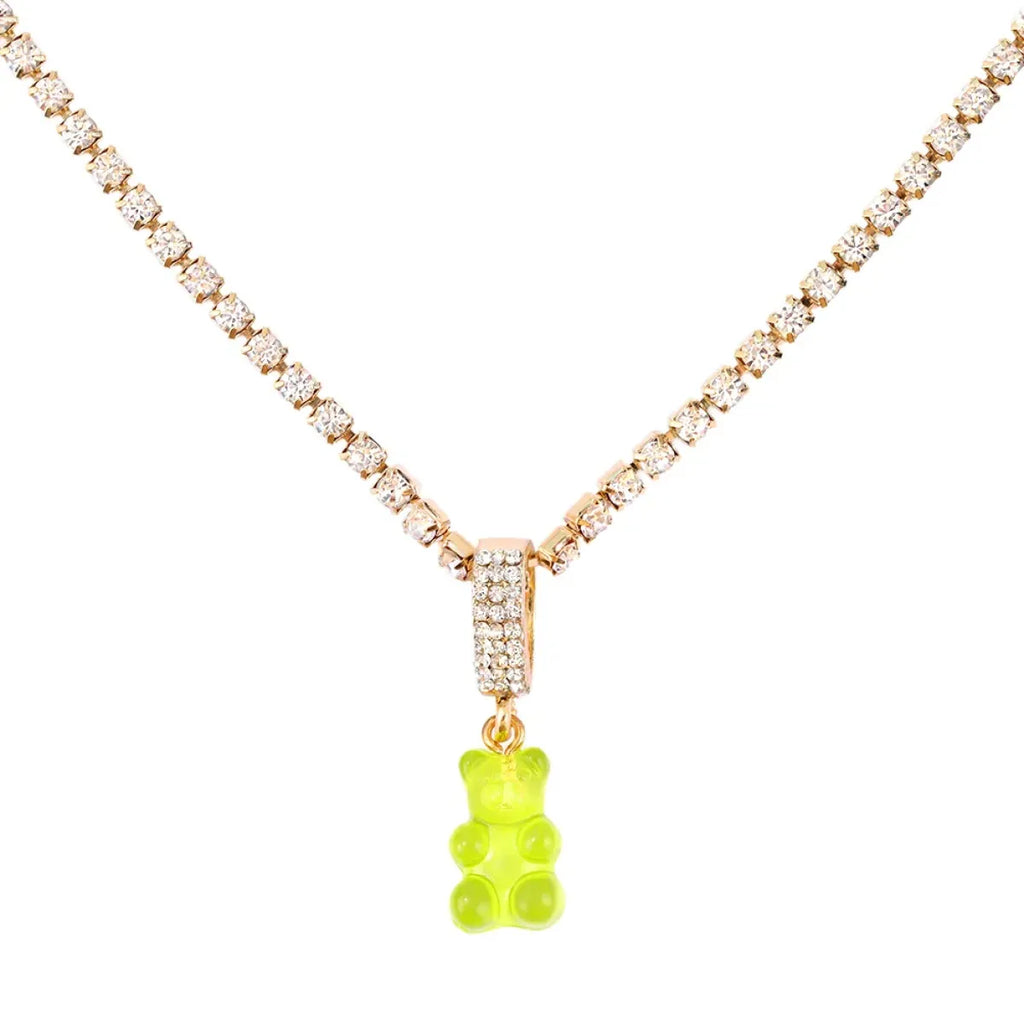 Punk Gummy Bear Crystal Choker - Colorful Metal Multi-layer Necklace - Best Sellers - 13