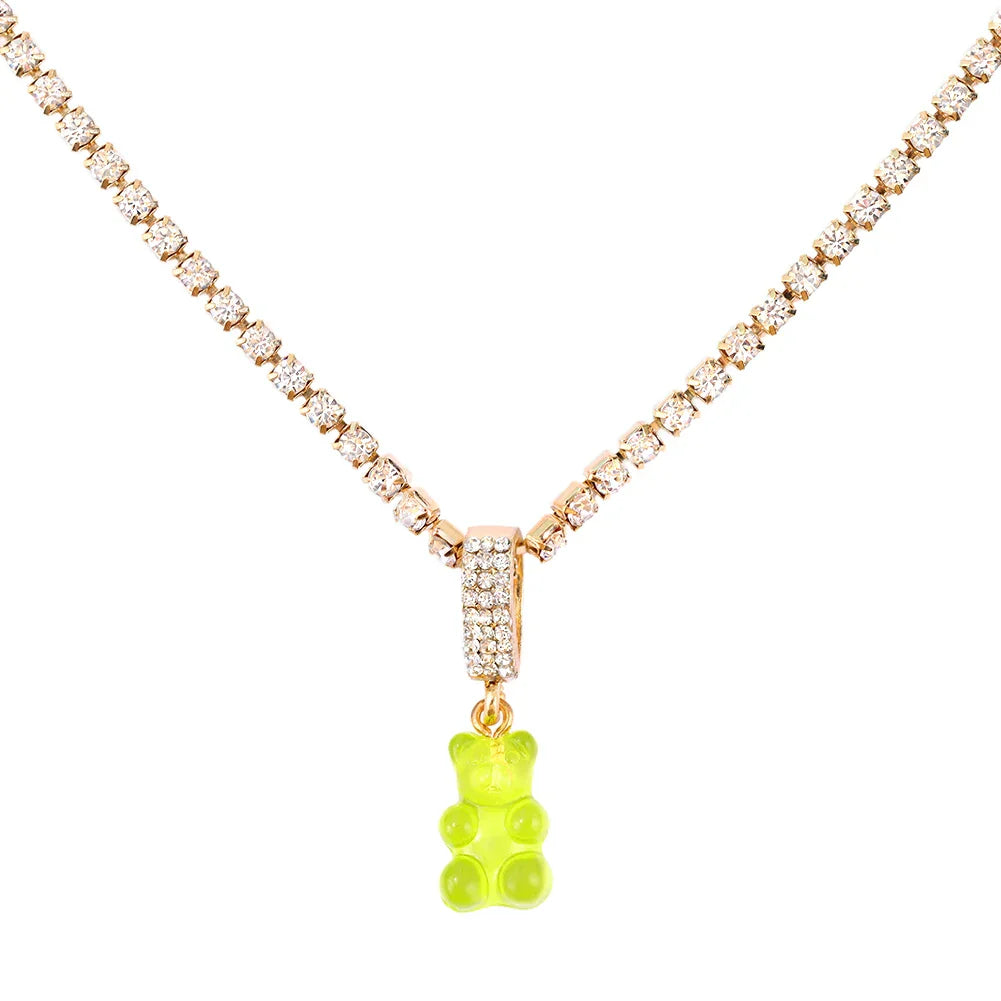 Punk Gummy Bear Crystal Choker - Colorful Metal Multi-layer Necklace - 068306TQ - All Products - Necklaces - 13 - 2024