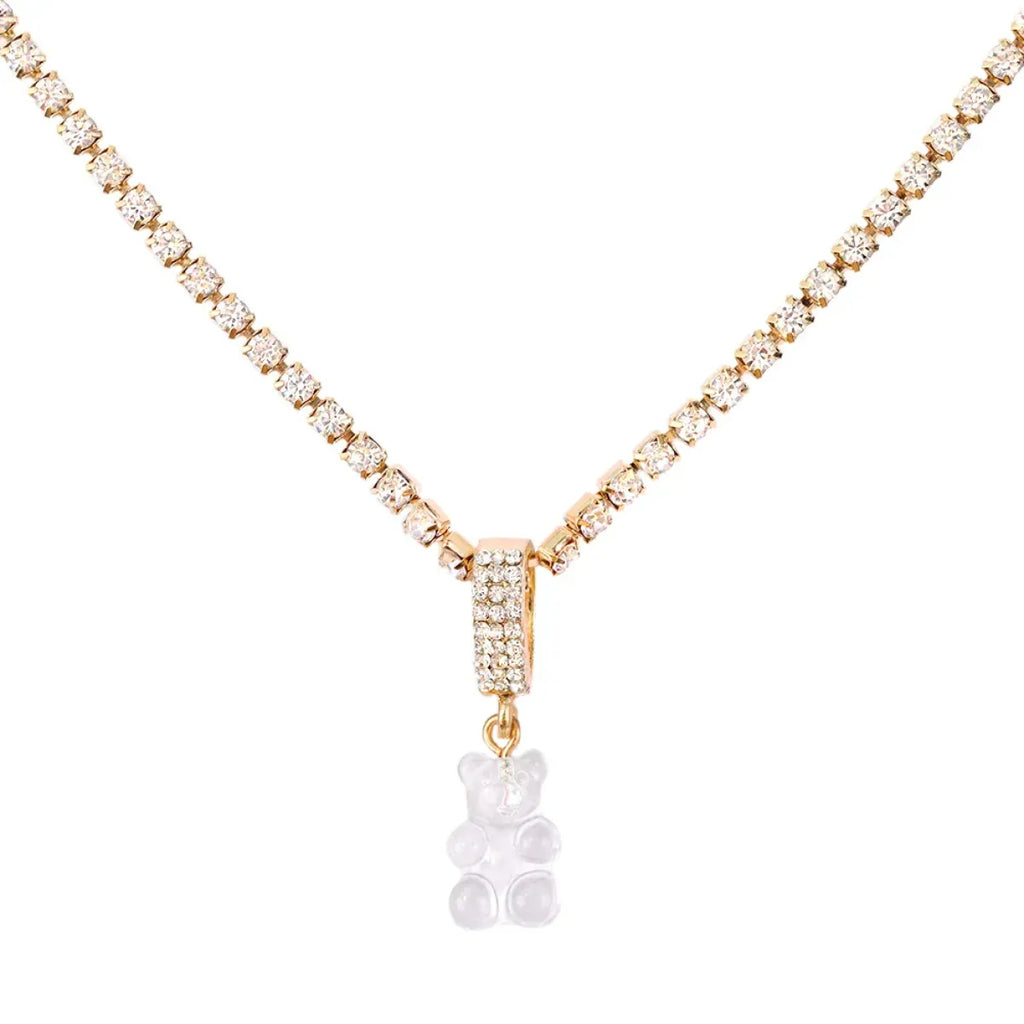 Punk Gummy Bear Crystal Choker - Colorful Metal Multi-layer Necklace - Best Sellers - 14