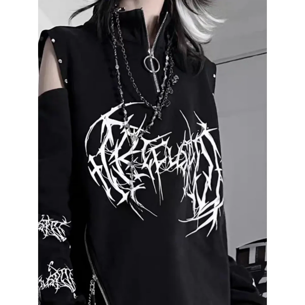 Punk Harajuku Off Shoulder Tee - T-Shirts - T-Shirts - 1