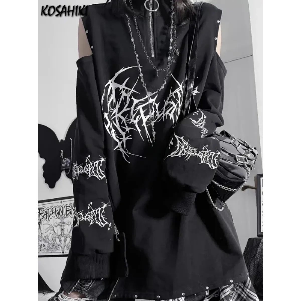 Punk Harajuku Off Shoulder Tee - T-Shirts - T-Shirts - 2