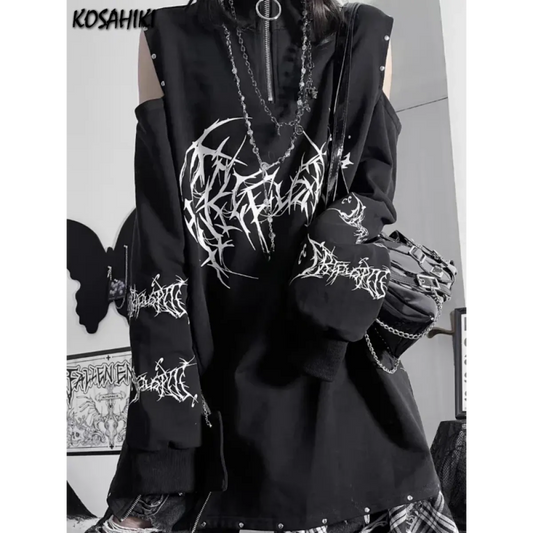 Punk Harajuku Off Shoulder Tee - T-Shirts - T-Shirts - 2