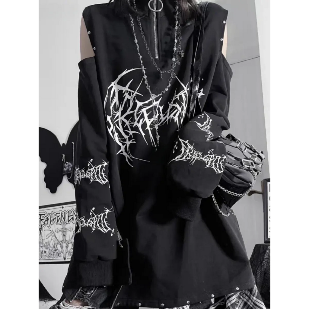 Punk Harajuku Off Shoulder Tee - T-Shirts - T-Shirts - 7