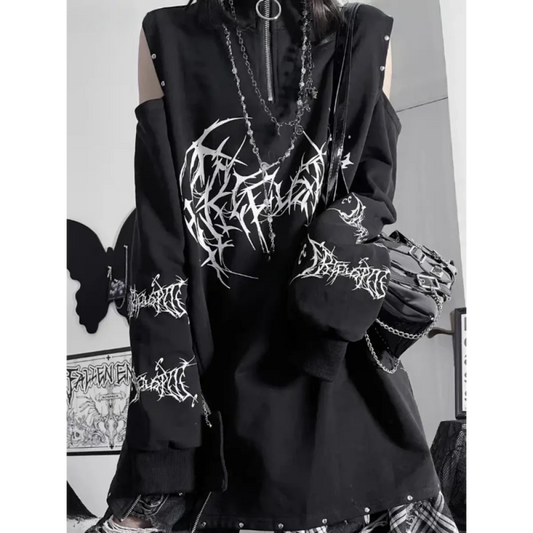 Punk Harajuku Off Shoulder Tee - T-Shirts - T-Shirts - 7