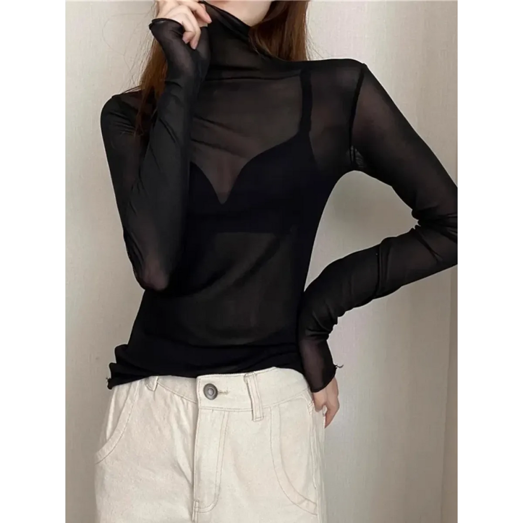 Punk Mesh Long Sleeve Top - Tops & Tees - Tops - 1