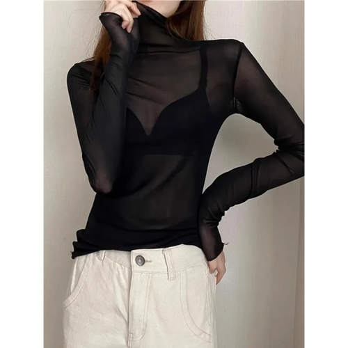 Punk Mesh Long Sleeve Top - Tops & Tees - Tops - 1