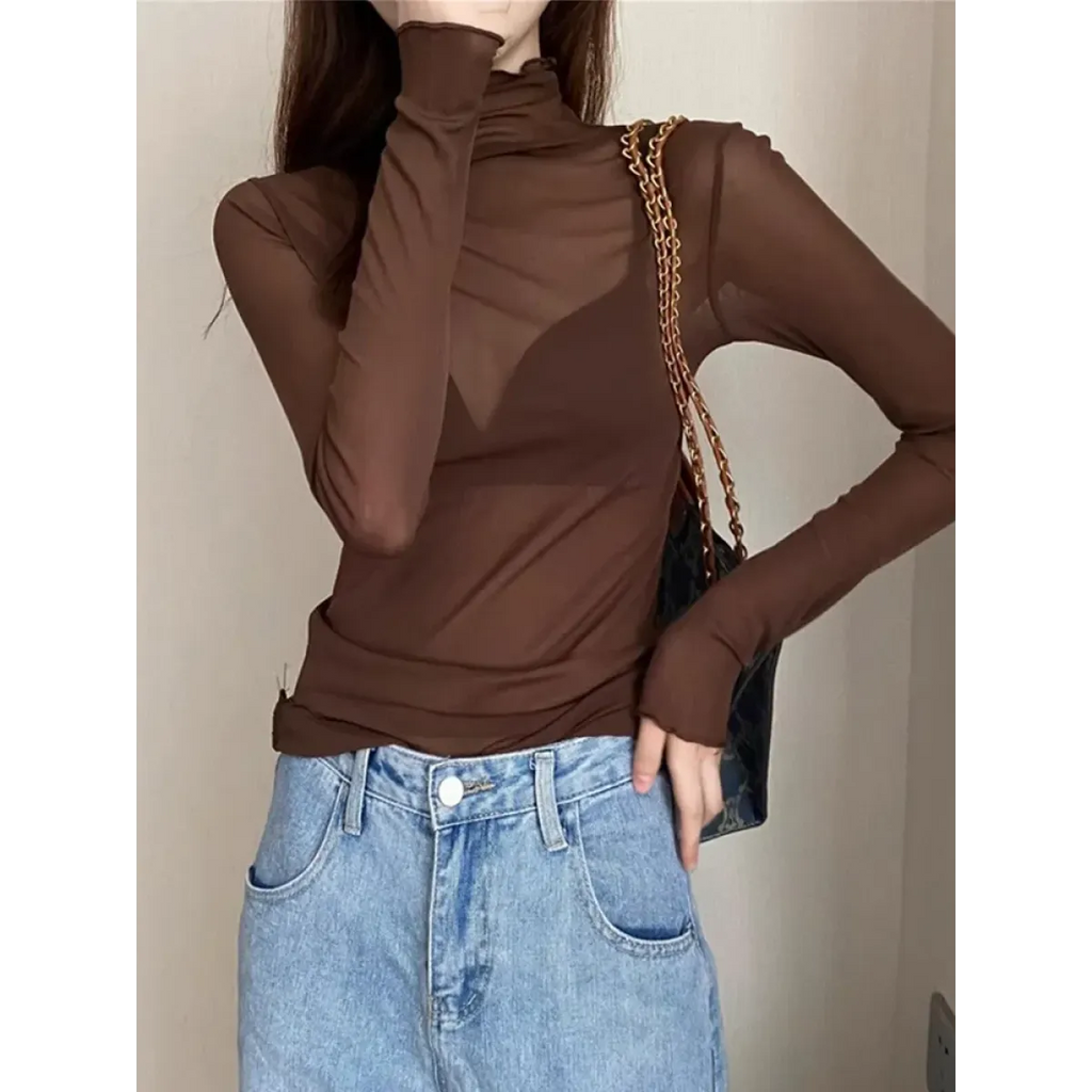 Punk Mesh Long Sleeve Top - Tops & Tees - Tops - 2