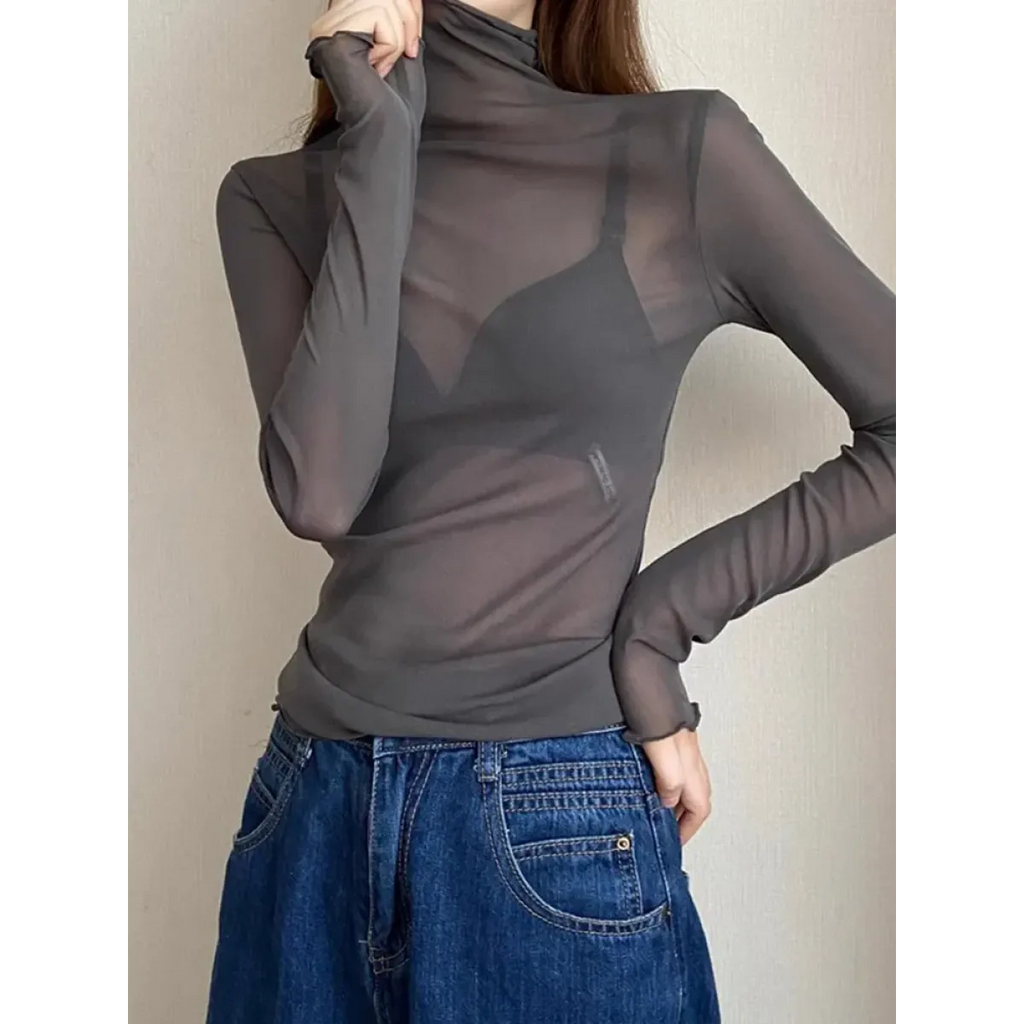 Punk Mesh Long Sleeve Top - Tops & Tees - Tops - 4
