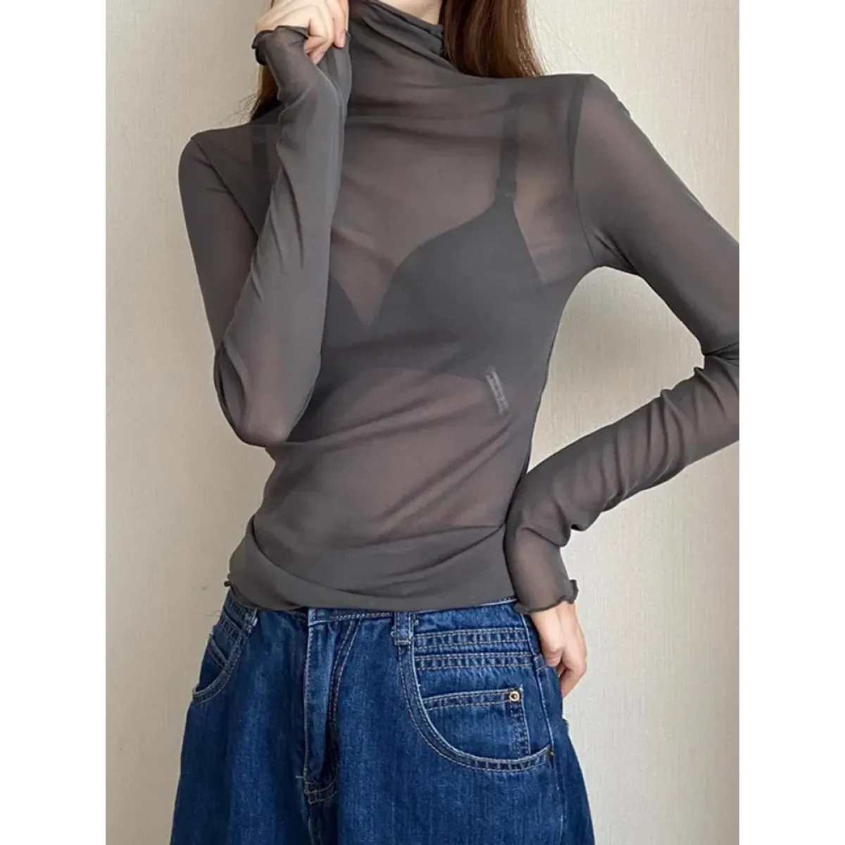 Punk Mesh Long Sleeve Top - Tops & Tees - Tops - 4