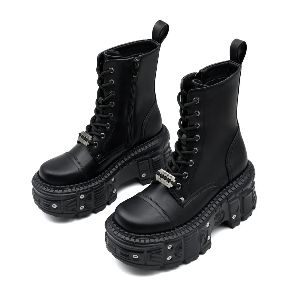 Women’s Punk Platform Ankle Boots - Women’s Clothing & Accessories - Footwear - 2