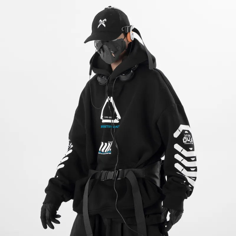 Punk Print Techwear Hoodie - Hoodies & Sweatshirts - Shirts & Tops - 3 - 2024