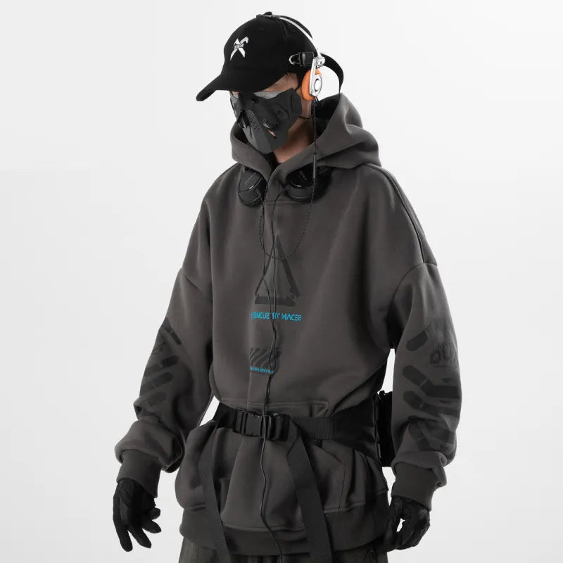 Punk Print Techwear Hoodie - Hoodies & Sweatshirts - Shirts & Tops - 4 - 2024