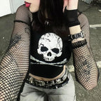Punk Skull Camisole - Grunge Crop Top - Women’s Clothing & Accessories - 2