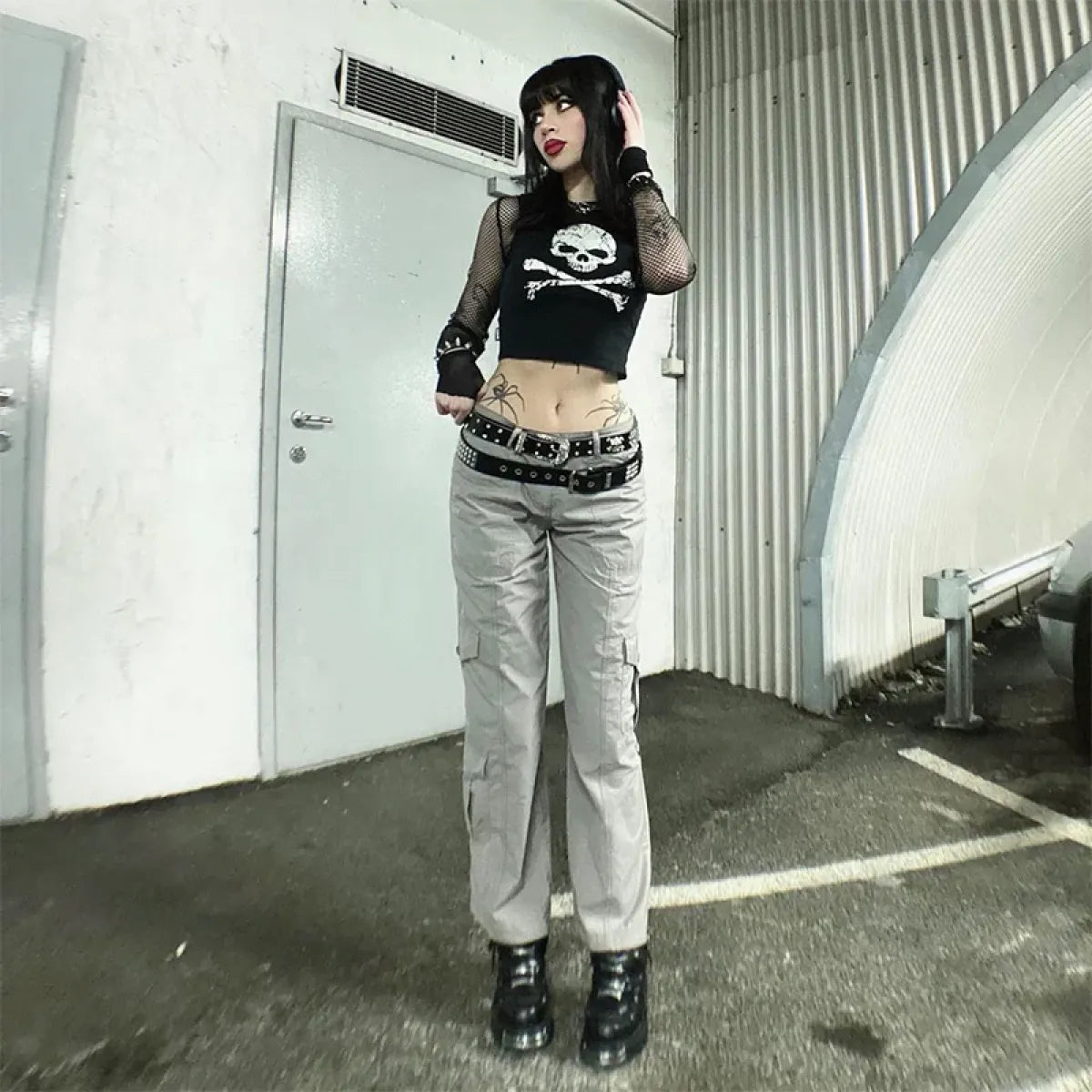 Punk Skull Camisole - Grunge Crop Top - Women’s Clothing & Accessories - 5