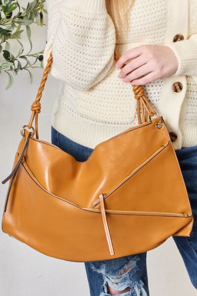 Zipper Detail Shoulder Bag with Pouch - TAN / One Size - Purses - Handbags - 7 - 2024