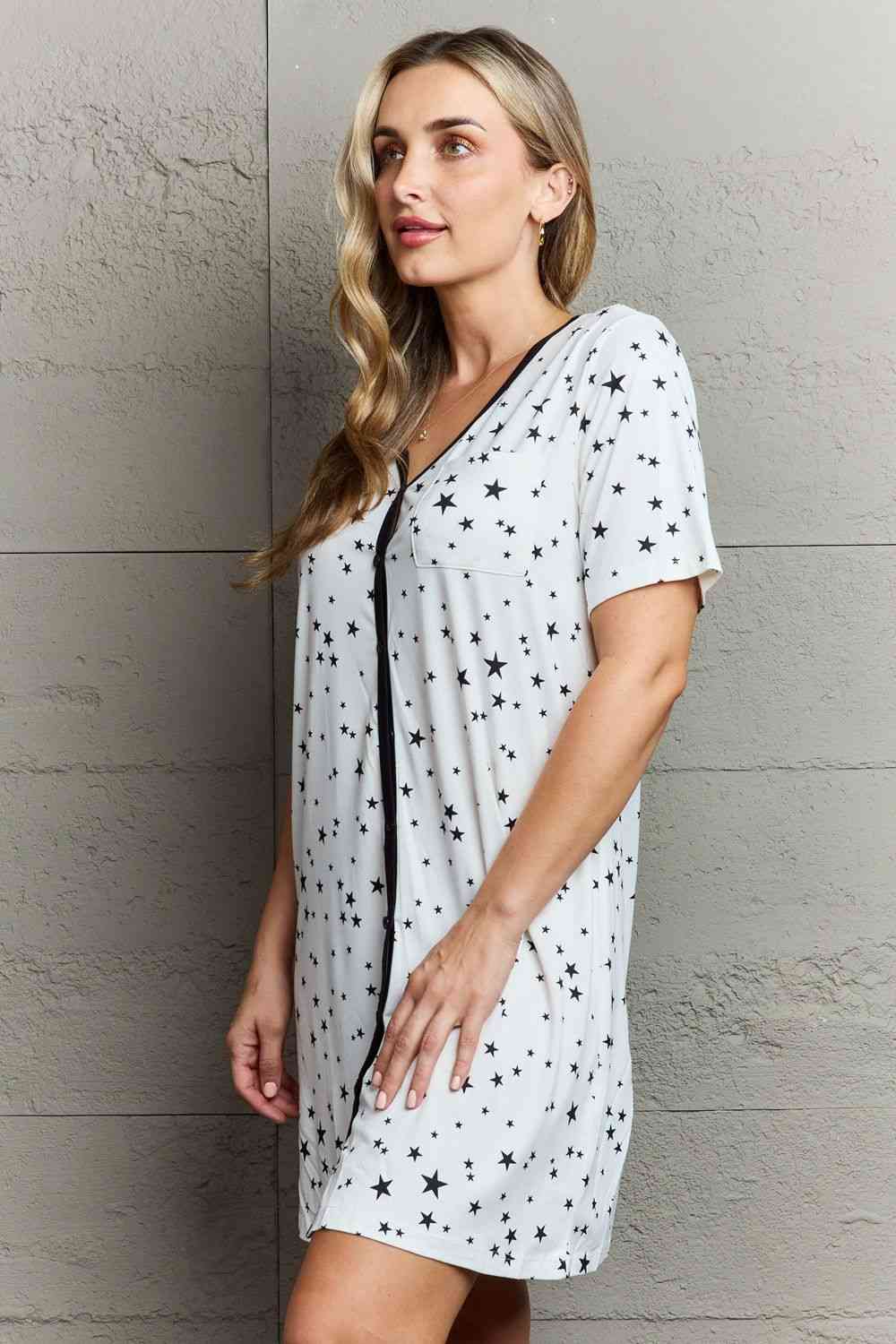 Quilted Quivers Button Down Sleepwear Dress - All Dresses - Sleepwear & Loungewear - 4 - 2024