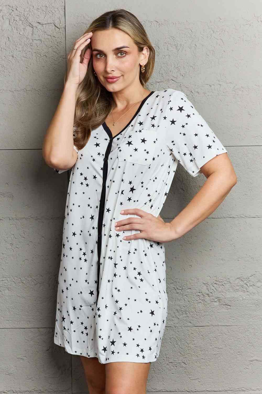 Quilted Quivers Button Down Sleepwear Dress - All Dresses - Sleepwear & Loungewear - 3 - 2024