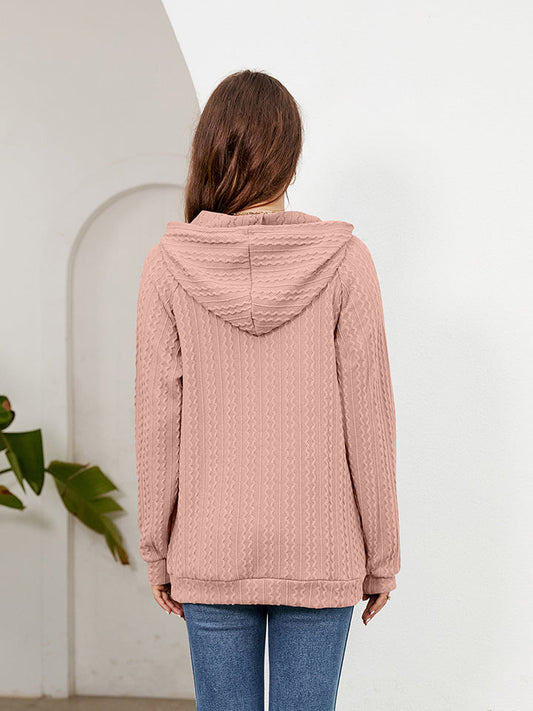 Raglan Sleeve Front Pocket Hoodie - Women’s Clothing & Accessories - Shirts & Tops - 2 - 2024