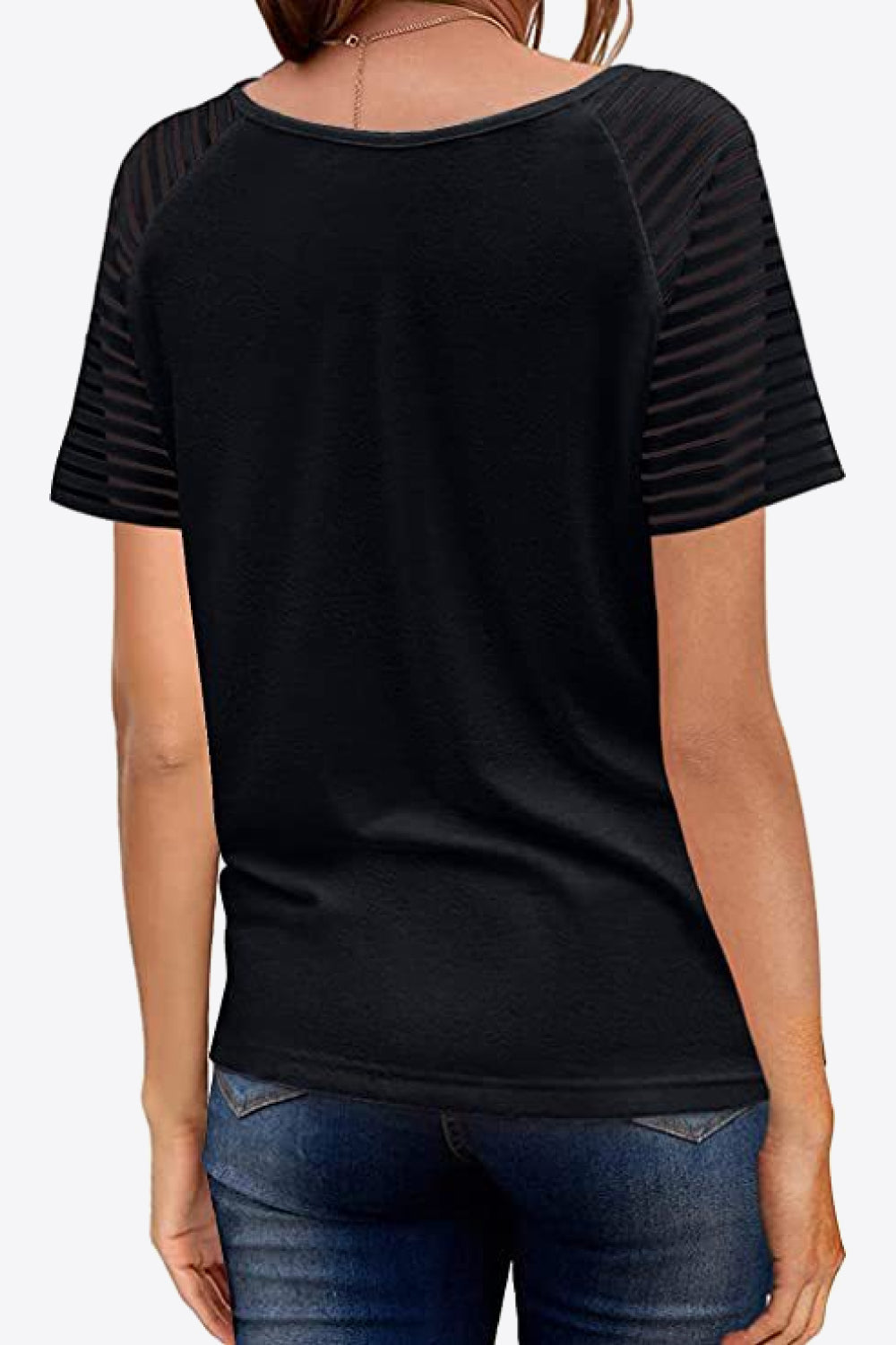 V-Neck Raglan Sleeve Tee - T-Shirts - Shirts & Tops - 2 - 2024