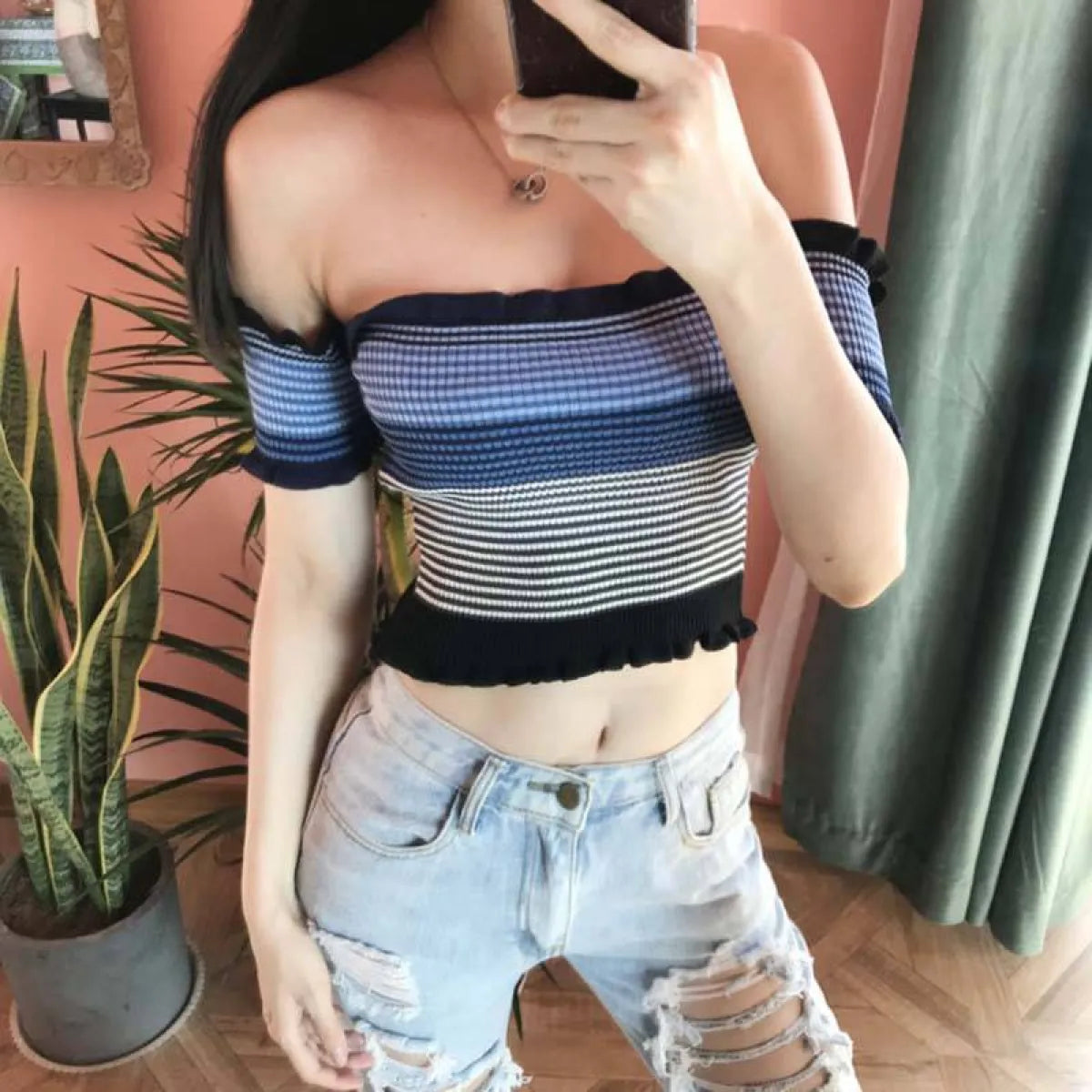 Rainbow Striped Crop Top - Women’s Clothing & Accessories - 2