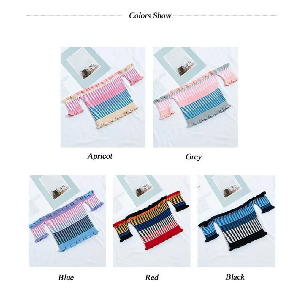 Rainbow Striped Crop Top - Women’s Clothing & Accessories - 5