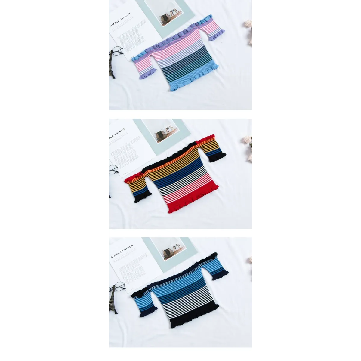 Rainbow Striped Crop Top - Women’s Clothing & Accessories - 7