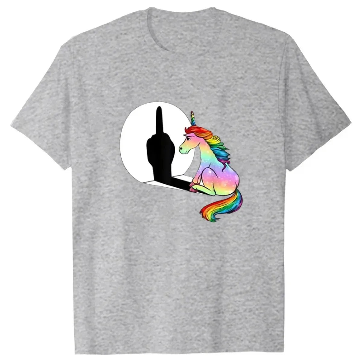 Rainbow Unicorn Shadow Middle Finger Tee - T-Shirts - T-Shirt - 2