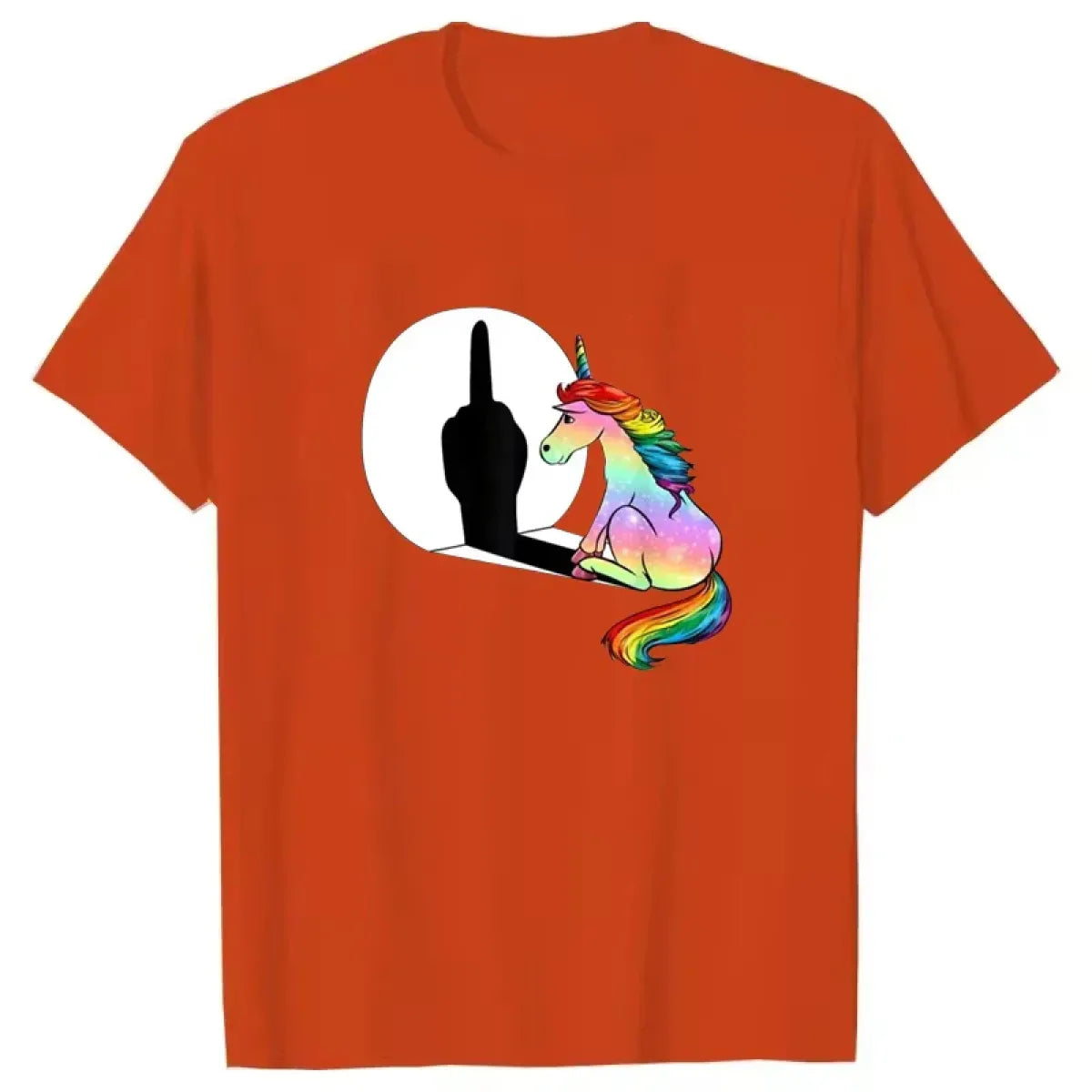 Rainbow Unicorn Shadow Middle Finger Tee - T-Shirts - T-Shirt - 3