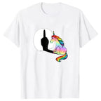 Rainbow Unicorn Shadow Middle Finger Tee - T-Shirts - T-Shirt - 6