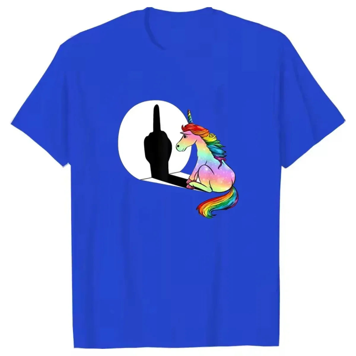Rainbow Unicorn Shadow Middle Finger Tee - T-Shirts - T-Shirt - 8