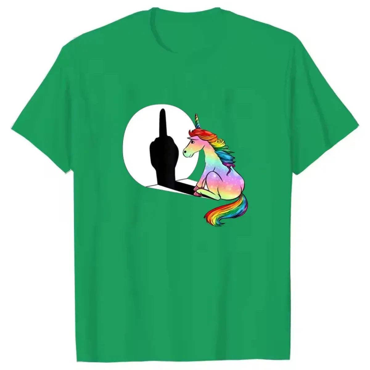 Rainbow Unicorn Shadow Middle Finger Tee - T-Shirts - T-Shirt - 9