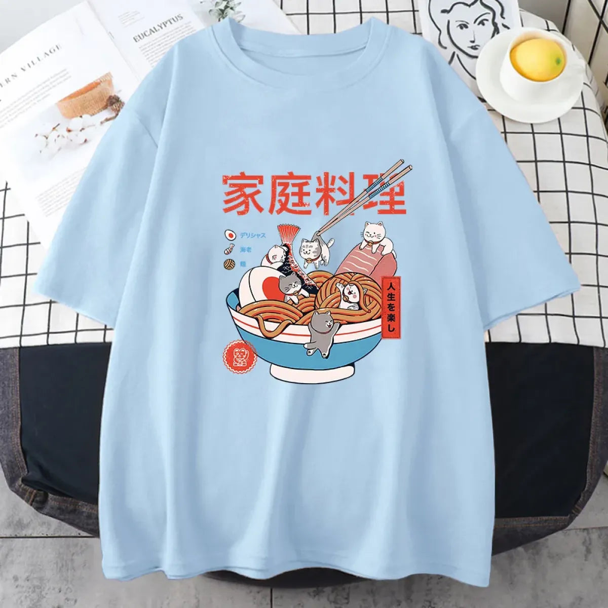 Ramen Cats Harajuku Anime Graphic Tee - T-Shirts - T-Shirts - 2