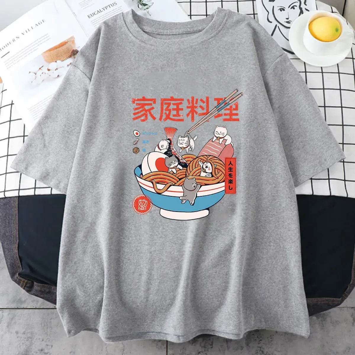 Ramen Cats Harajuku Anime Graphic Tee - T-Shirts - T-Shirts - 3