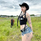 Rebel Bones Crop Cami – Edgy Skull Print Top - Women’s Clothing & Accessories - 4