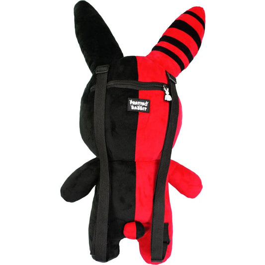 Rabbit Plush Backpack – Red/Black (24”)