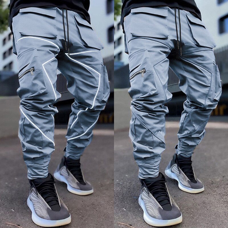 Reflective Techwear Cargo Pants - Gray / XXXL - Bottoms - Shirts & Tops - 26 - 2024