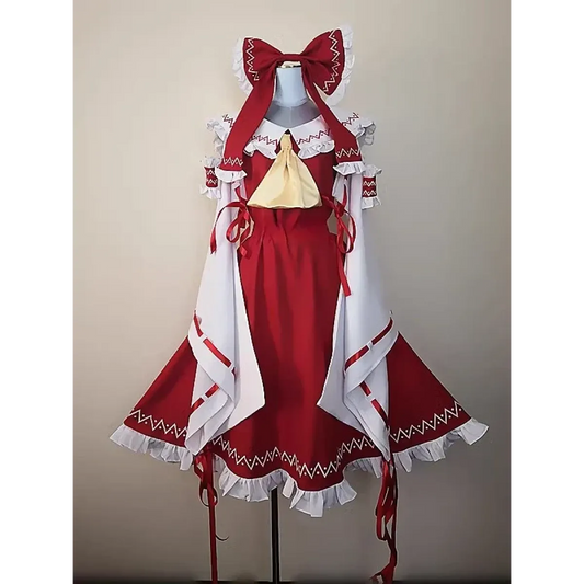 Touhou Reimu Hakurei Cosplay Dress Set with Wig - All Dresses - Cosplay - 5