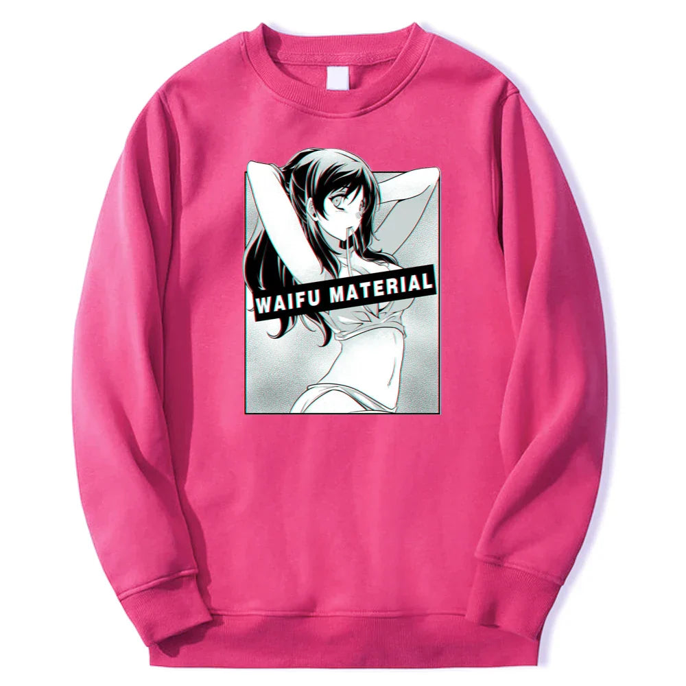 Waifu Material Retro Anime Hoodie - Pink / XXXL - Anime - Shirts & Tops - 9 - 2024