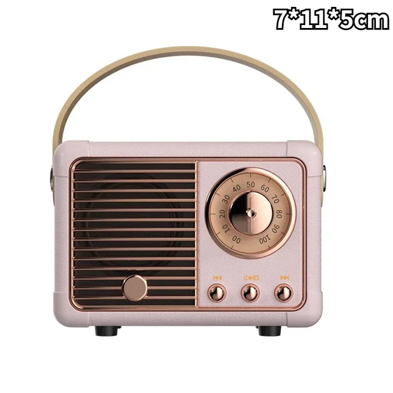 Mini Retro Bluetooth Speaker – Wireless USB Subwoofer Desk Decor - Pink / 7x11x5 - All Products - Speaker Accessories