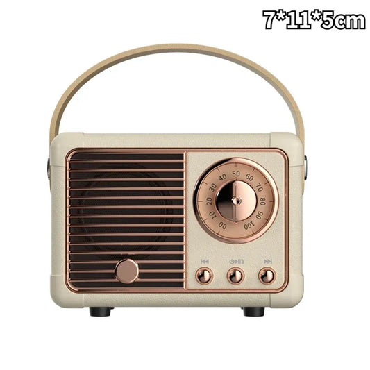 Mini Retro Bluetooth Speaker – Wireless USB Subwoofer Desk Decor - Beige / 7x11x5 - All Products - Speaker